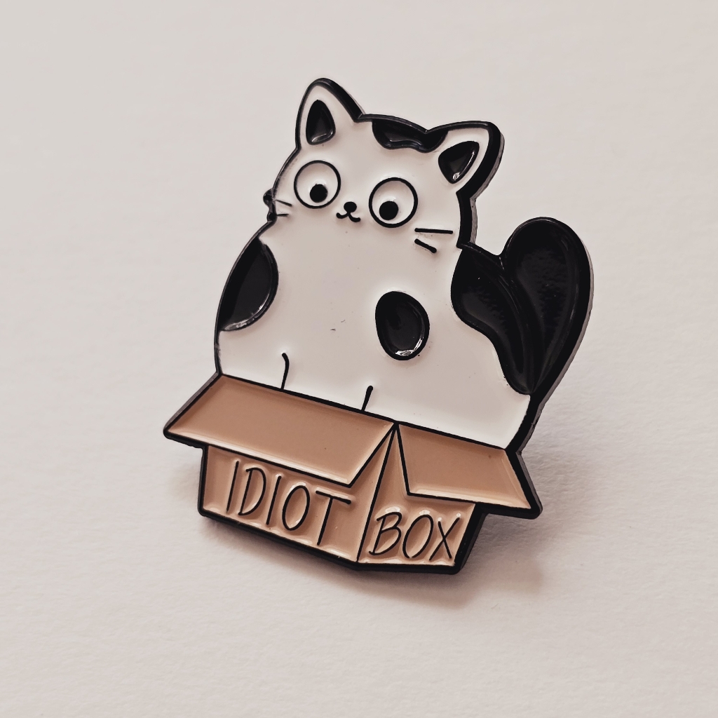 Idiot Box Cat Pin
